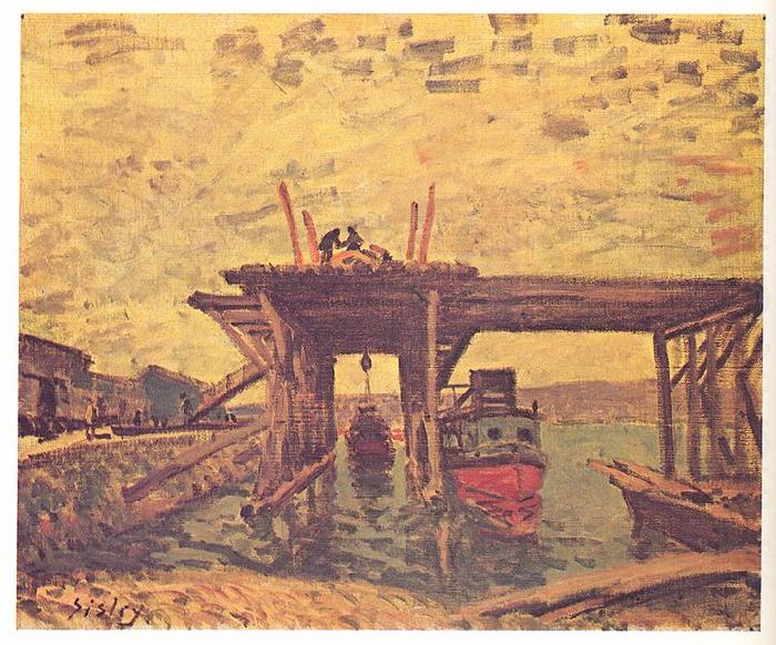 Alfred Sisley Brucke im Bau china oil painting image